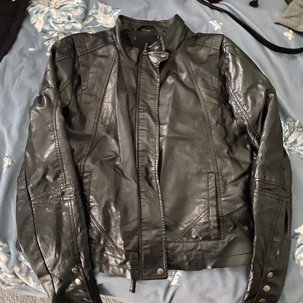 Women’s Leather Jacket - with Hood